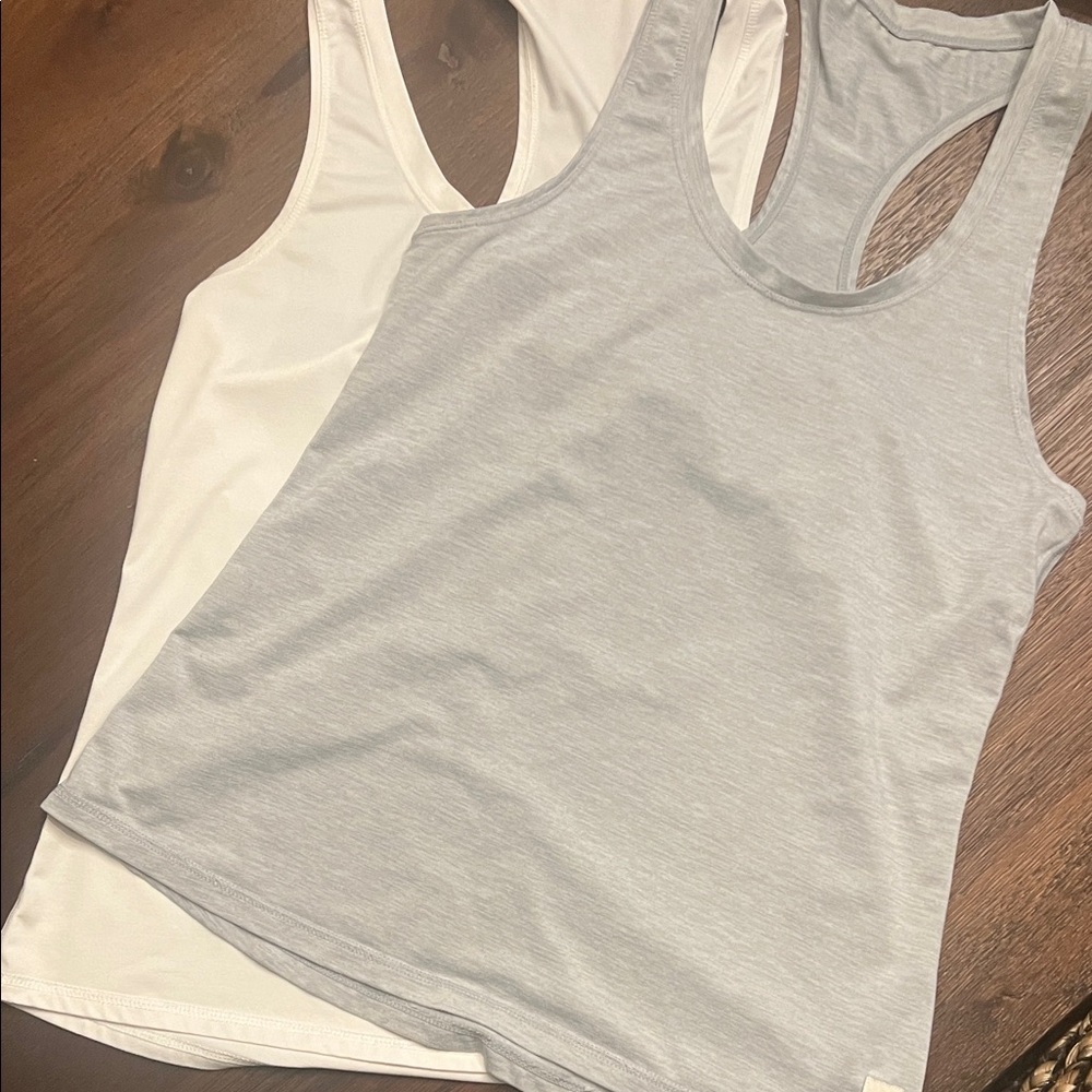 Bundle (2) Vuori Lux Tank Tops - Grey and White Medium